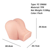Perfect Toys - Mega Masturbator - Large Double Hole L Van bijna 10 kg! - Lichte Huidskleur-Laced-up.nl