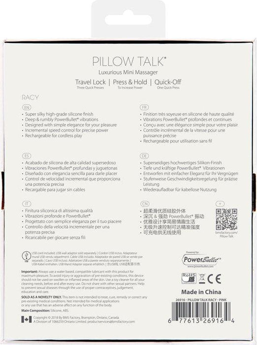 Pillow Talk - Racy - Mini Vibrator - Lichtroze-Laced-up.nl