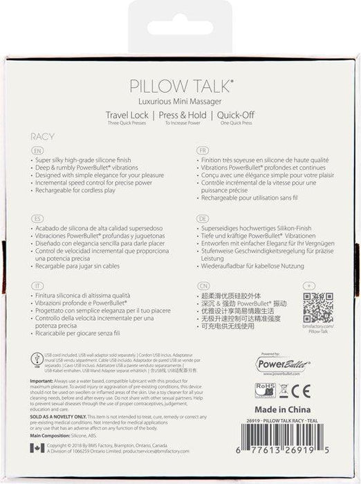 Pillow Talk - Racy - Mini Vibrator - Lichtblauw-Laced-up.nl