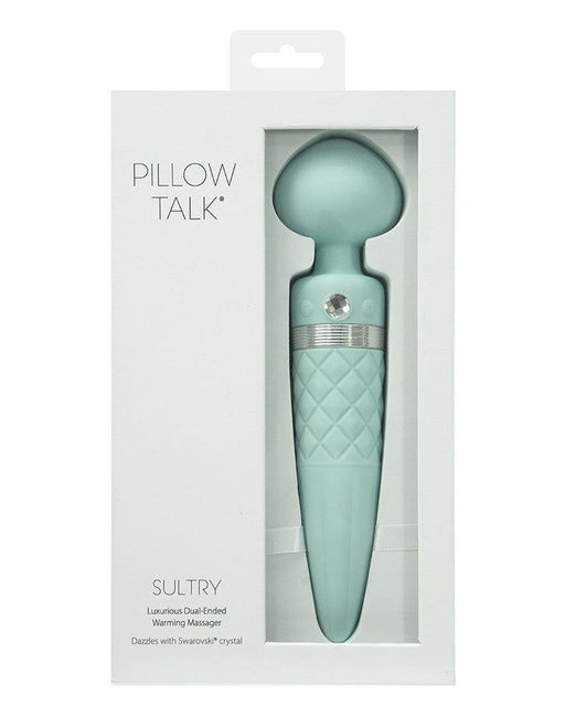 Pillow Talk - Sultry - Roterende Wand & G-spot Vibrator - Met verwarmingsfunctie - Lichtblauw-Laced-up.nl