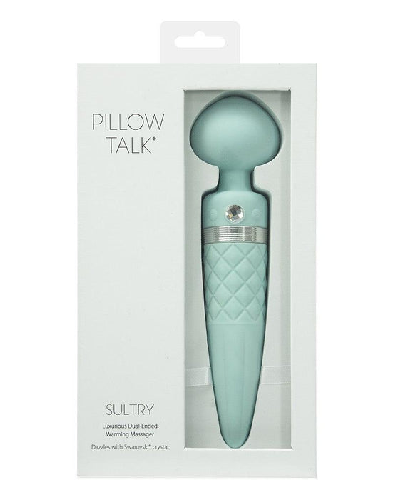 Pillow Talk - Sultry - Roterende Wand & G-spot Vibrator - Met verwarmingsfunctie - Lichtblauw-Laced-up.nl