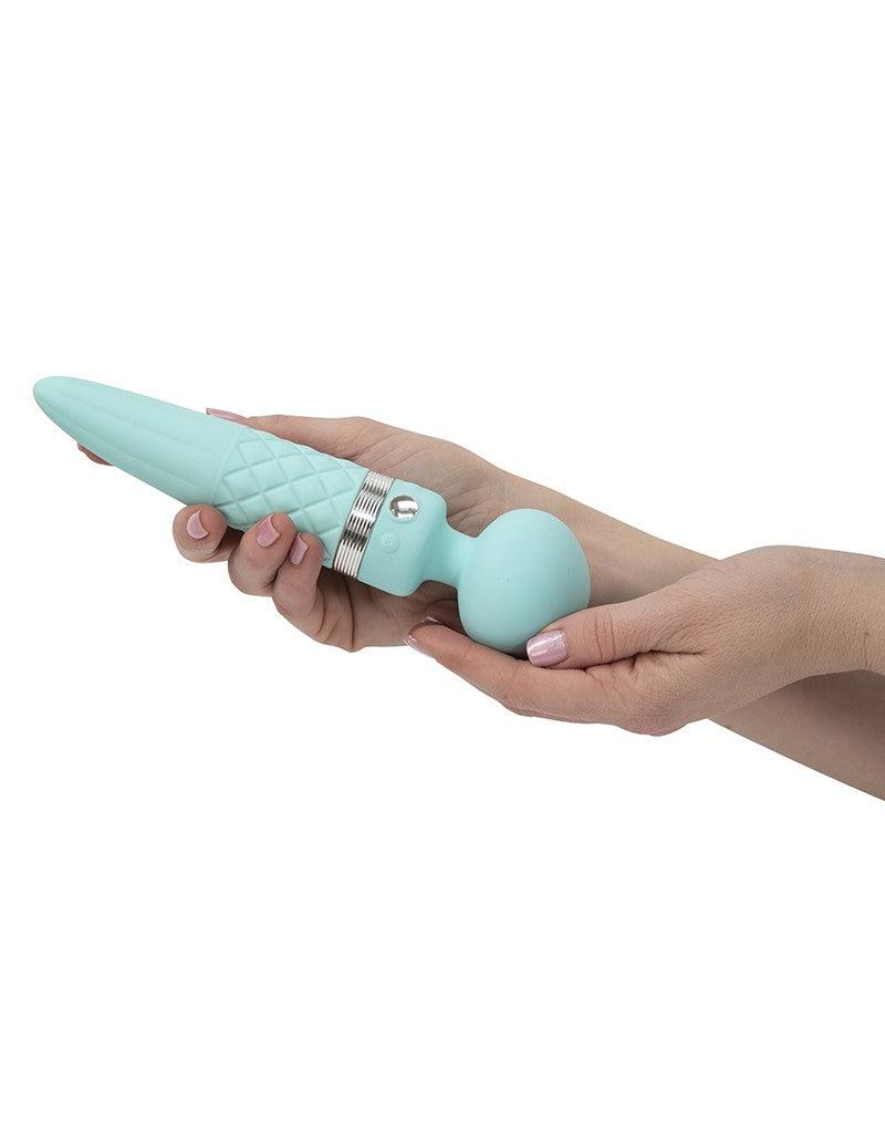 Pillow Talk - Sultry - Roterende Wand & G-spot Vibrator - Met verwarmingsfunctie - Lichtblauw-Laced-up.nl