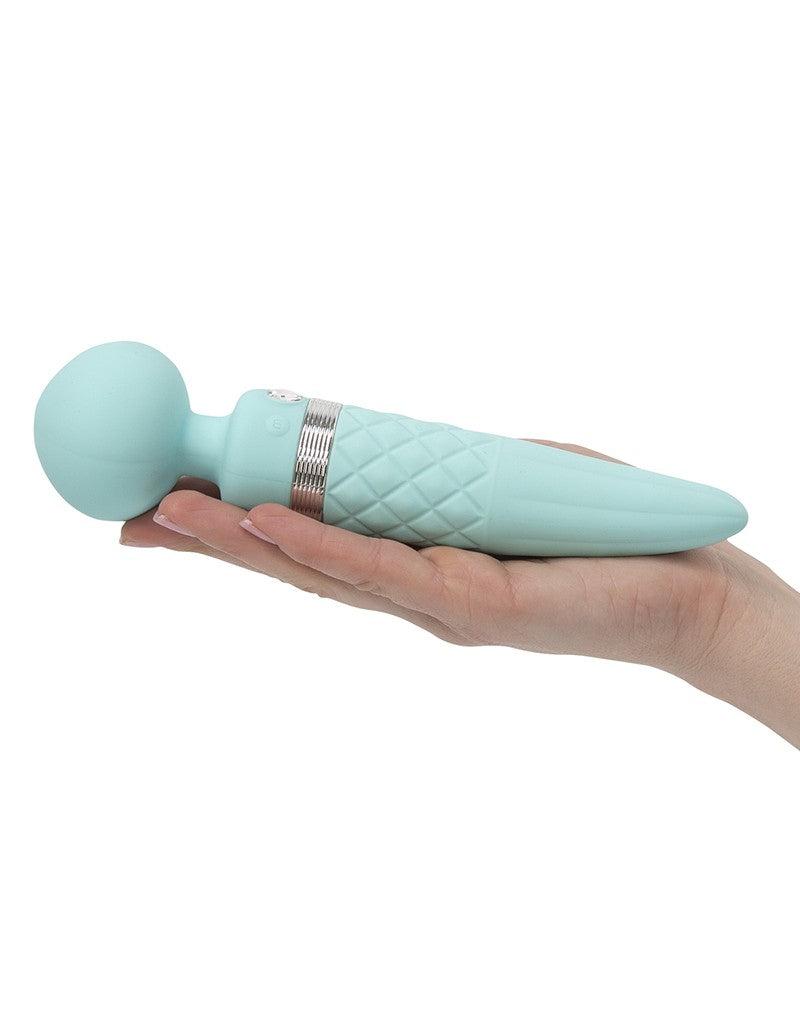 Pillow Talk - Sultry - Roterende Wand & G-spot Vibrator - Met verwarmingsfunctie - Lichtblauw-Laced-up.nl