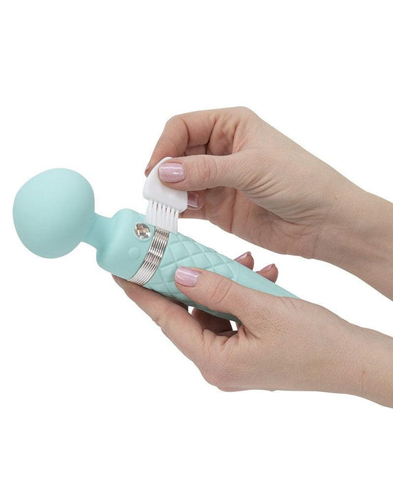 Pillow Talk - Sultry - Roterende Wand & G-spot Vibrator - Met verwarmingsfunctie - Lichtblauw-Laced-up.nl