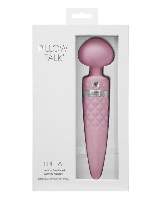 Pillow Talk - Sultry - Roterende Wand & G-spot Vibrator - Met verwarmingsfunctie - Lichtroze-Laced-up.nl