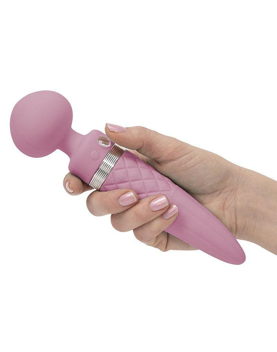 Pillow Talk - Sultry - Roterende Wand & G-spot Vibrator - Met verwarmingsfunctie - Lichtroze-Laced-up.nl