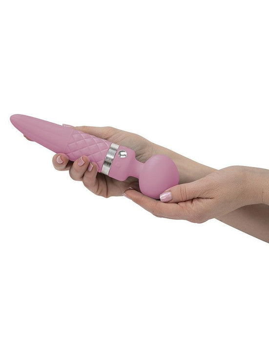 Pillow Talk - Sultry - Roterende Wand & G-spot Vibrator - Met verwarmingsfunctie - Lichtroze-Laced-up.nl