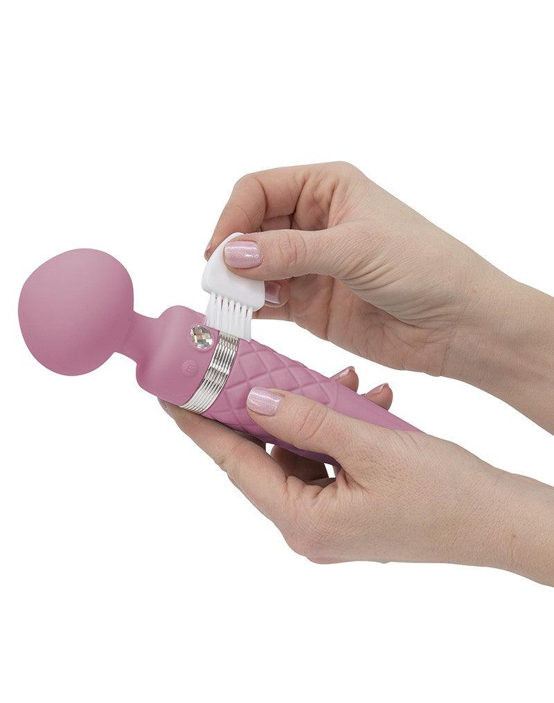 Pillow Talk - Sultry - Roterende Wand & G-spot Vibrator - Met verwarmingsfunctie - Dusty Rose-Erotiekvoordeel.nl