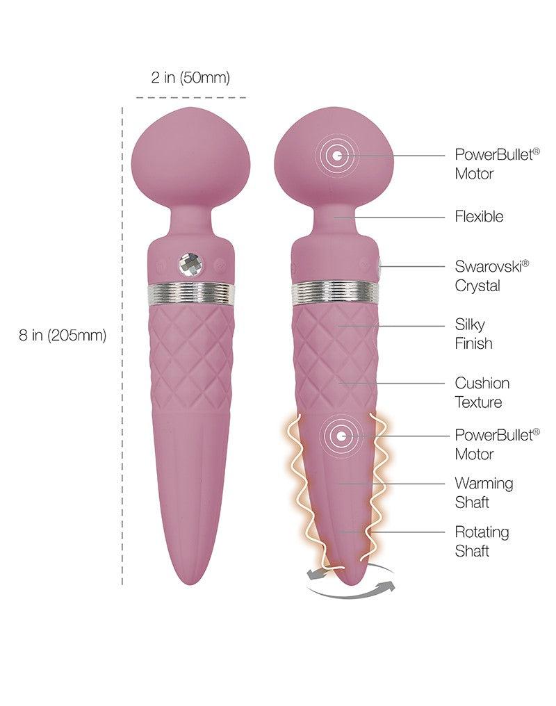 Pillow Talk - Sultry - Roterende Wand & G-spot Vibrator - Met verwarmingsfunctie - Dusty Rose-Erotiekvoordeel.nl
