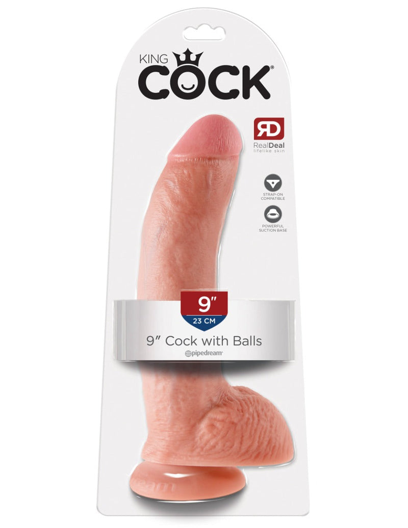 Pipedream - King Cock - Gode avec scrotum - 23 cm - Peau Claire - Laced-up.nl