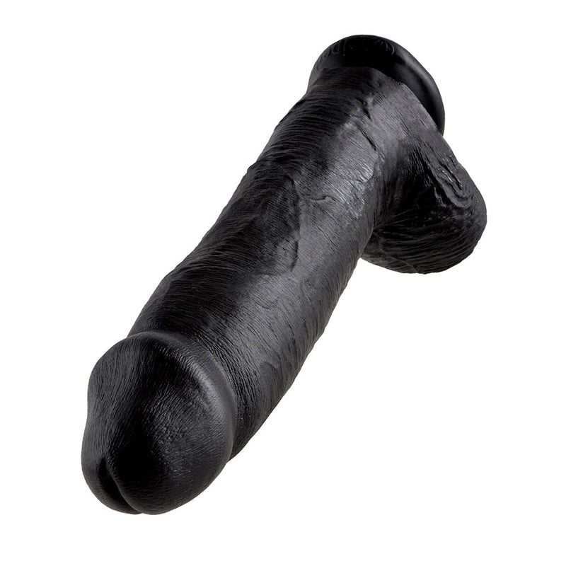 Pipedream King Cock - Zwarte Dildo met Scrotum - 30 cm - Zwart-Erotiekvoordeel.nl