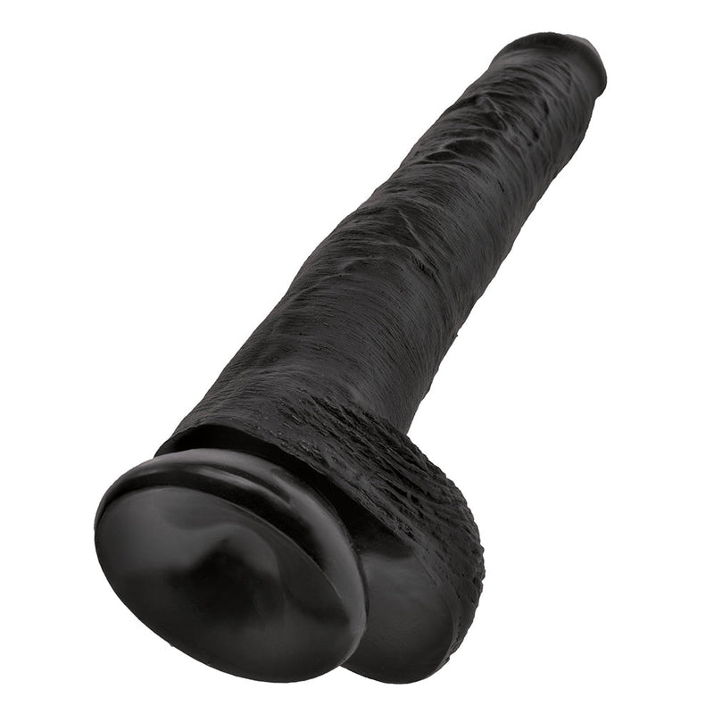 Pipedream King Cock - Zwarte Dildo met Scrotum - 35 cm - Zwart-Erotiekvoordeel.nl