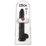 Pipedream King Cock - Zwarte Dildo met Scrotum - 35 cm - Zwart-Erotiekvoordeel.nl