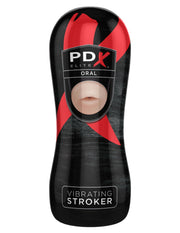 Pipedream - PDX Elite Vibrating Oral Stroker - Light Skin Tone/Black-Laced-up.nl