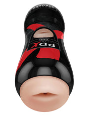 Pipedream - PDX Elite Vibrating Oral Stroker - Light Skin Tone/Black-Laced-up.nl