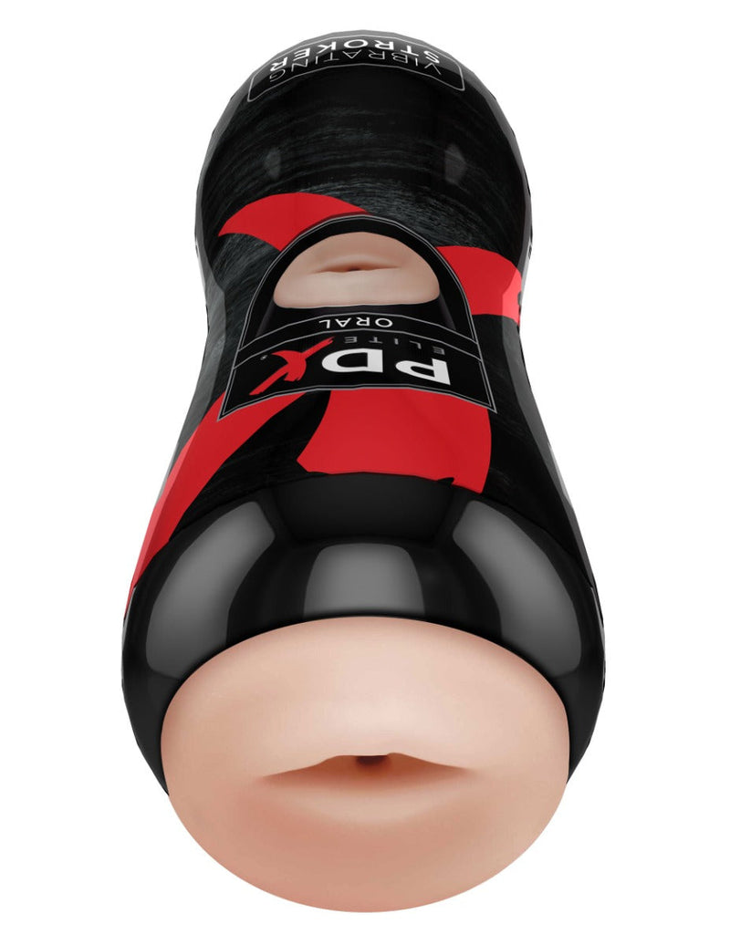 Pipedream - PDX Elite Vibrating Oral Stroker - Light Skin Tone/Black-Laced-up.nl