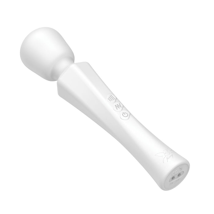 Pixey - Aqua Mini Wand Vibrator - The White Edition - Sterke en Stille Motor - Wit-Laced-up.nl