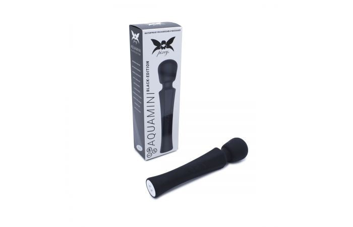 Pixey - Aqua Mini Wand Vibrator - Zwart-Laced-up.nl