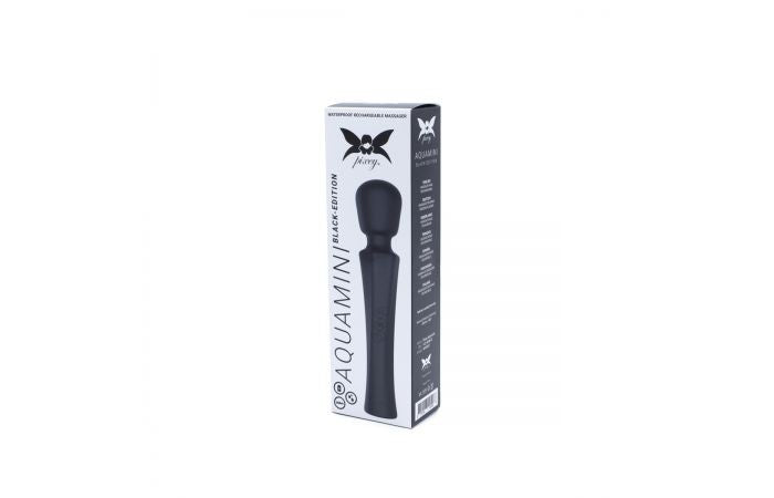 Pixey - Aqua Mini Wand Vibrator - Zwart-Laced-up.nl