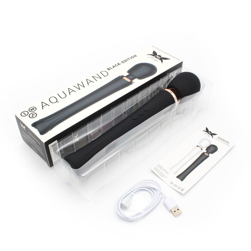 Pixey - Aqua Wand Vibrator - The Black Edition - zwart-Laced-up.nl