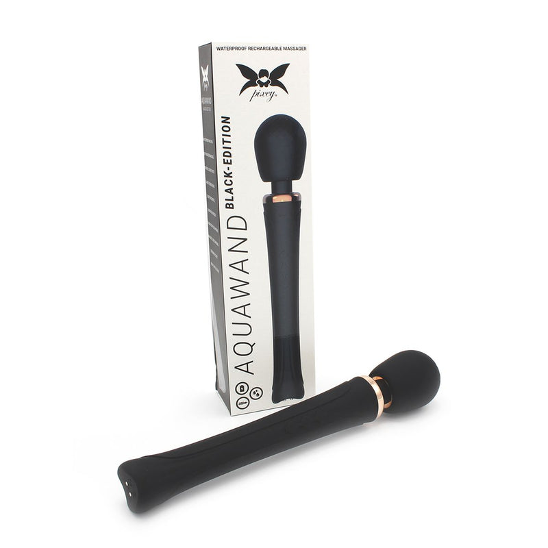 Pixey - Aqua Wand Vibrator - The Black Edition - zwart-Laced-up.nl