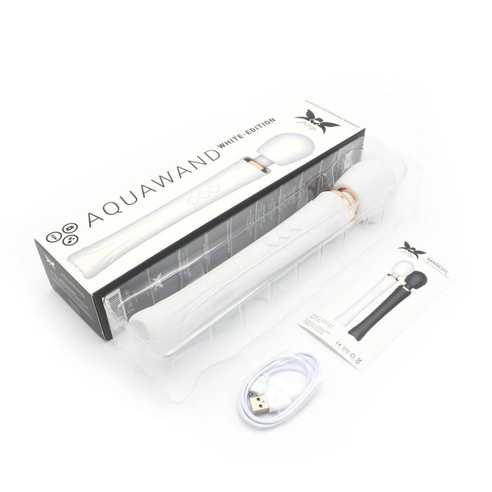 Pixey - Aqua Wand Vibrator - The White Edition - wit-Laced-up.nl