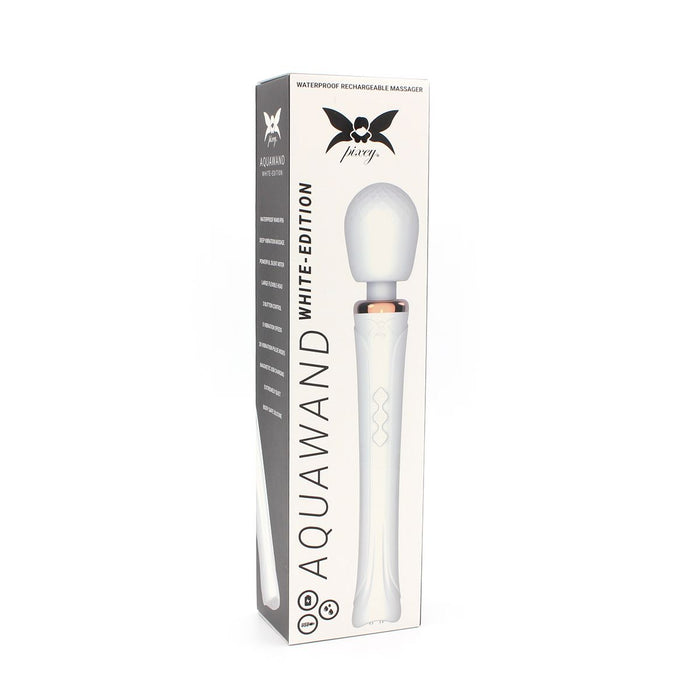 Pixey - Aqua Wand Vibrator - The White Edition - wit-Laced-up.nl