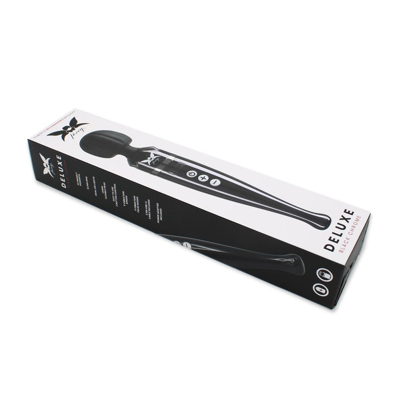 Pixey DeLuxe - Black Chrome Edition - Oplaadbare Wand Vibrator - de krachtigste die er is-Laced-up.nl
