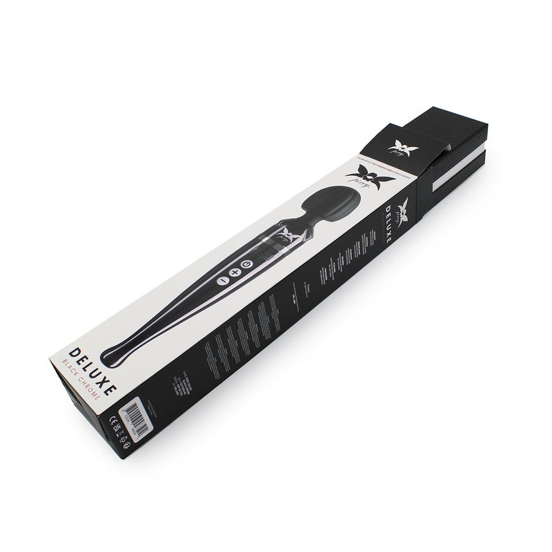 Pixey DeLuxe - Black Chrome Edition - Oplaadbare Wand Vibrator - de krachtigste die er is-Laced-up.nl