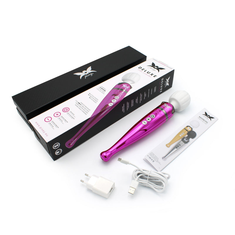 Pixey DeLuxe - Pink Chrome Edition - Oplaadbare Wand Vibrator - de krachtigste die er is-Laced-up.nl