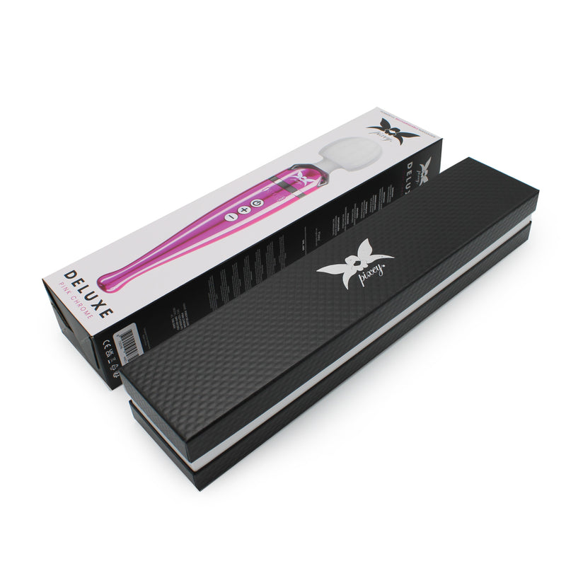 Pixey DeLuxe - Pink Chrome Edition - Oplaadbare Wand Vibrator - de krachtigste die er is-Laced-up.nl