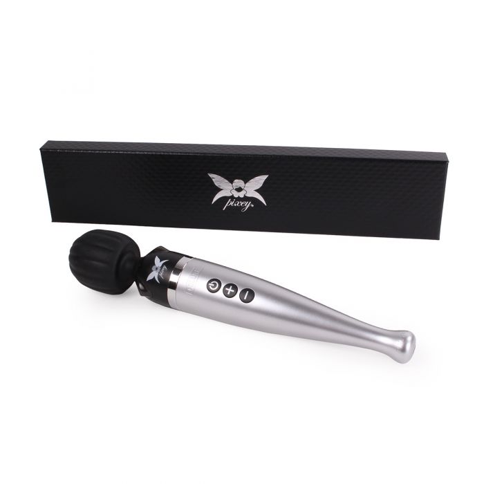 Pixey - DeLuxe Silver Edition - Oplaadbare Wand Vibrator - De krachtigste Pixey die er is!)-laced-up.nl