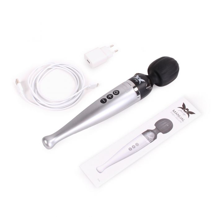 Pixey - DeLuxe Silver Edition - Oplaadbare Wand Vibrator - De krachtigste Pixey die er is!)-laced-up.nl