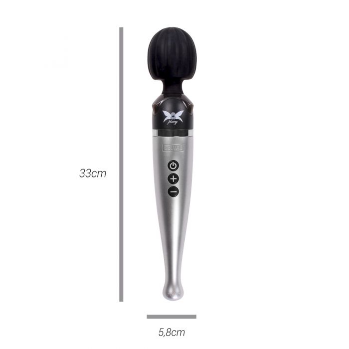 Pixey - DeLuxe Silver Edition - Oplaadbare Wand Vibrator - De krachtigste Pixey die er is!)-laced-up.nl