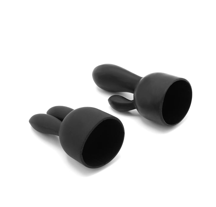 Pixey Turbo - Wand Vibrator - Massager - Black Edition - Met Twee Opzetstukken-Laced-up.nl