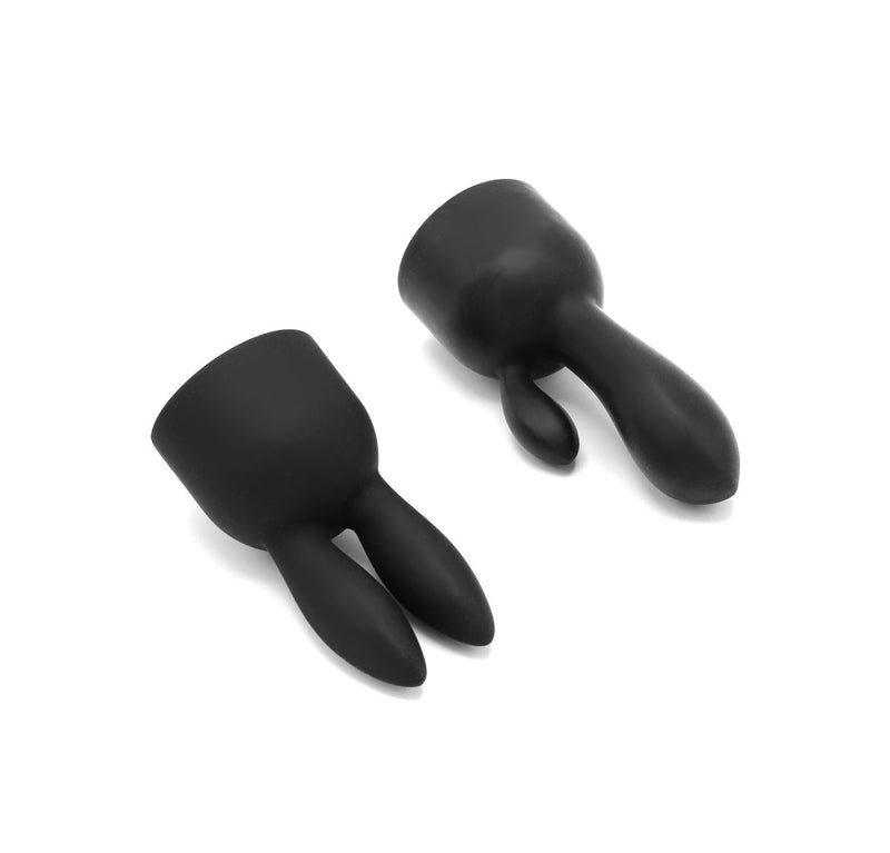 Pixey Turbo - Wand Vibrator - Massager - Black Edition - Met Twee Opzetstukken-Laced-up.nl