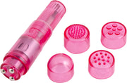 Pocket Pleasure - Pocket Rocket Massager - 4 opzetstukjes - Roze-laced-up.nl