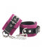 Rimba - Suede-lederen Polsboeien Met Ketting - Roze/Zwart-Laced-up.nl