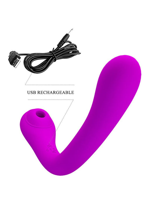Pretty Love - Alex - G-Spot + Clitoris Vibrator - Met luchtdruk stimulatie - Roze-Laced-up.nl