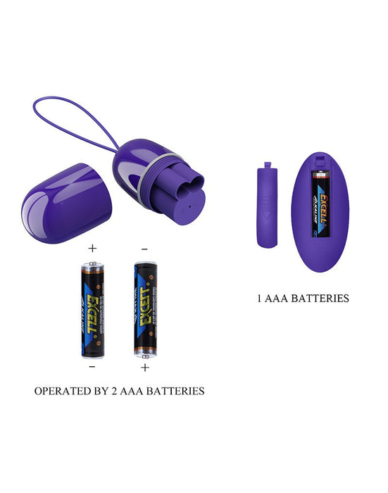 Pretty Love - Arvin - Vibrerend Eitje met Afstandsbediening - Paars-Laced-up.nl