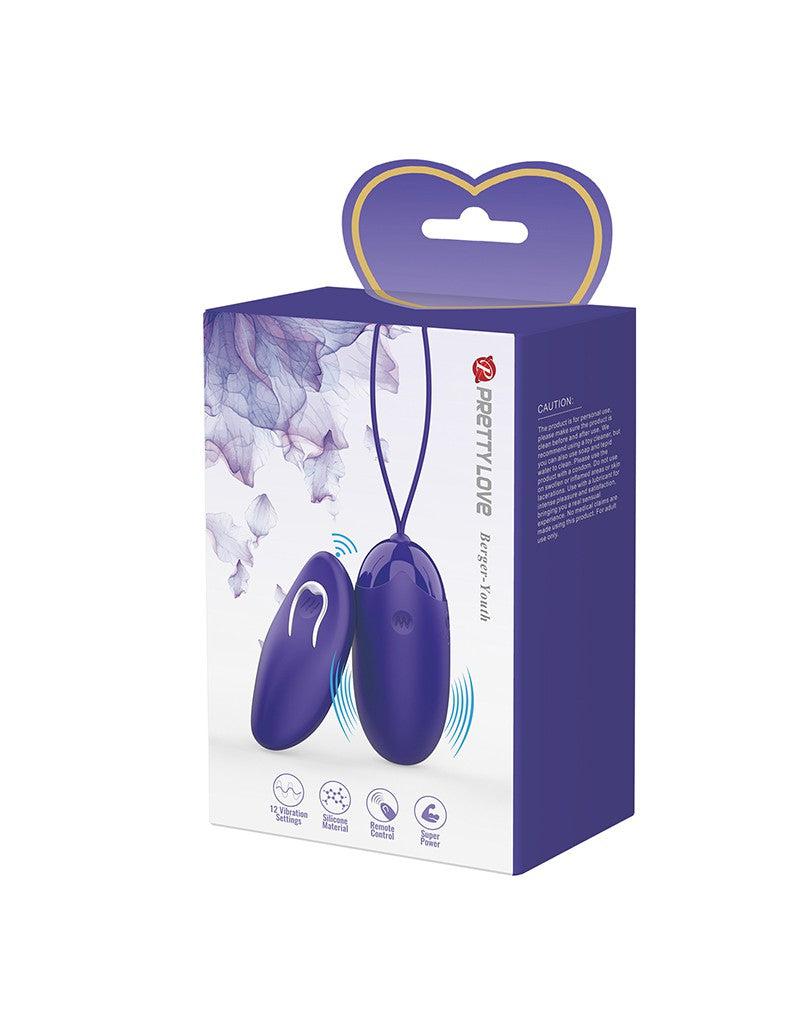 Pretty Love - Berger Youth - Oplaadbaar Vibrerend Eitje Met Afstandsbediening - Paars-Laced-up.nl
