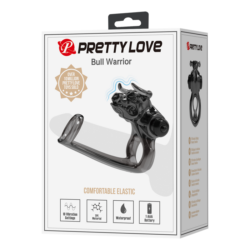 Pretty Love - Bull Warrior - Penisring - Zwart-Erotiekvoordeel.nl