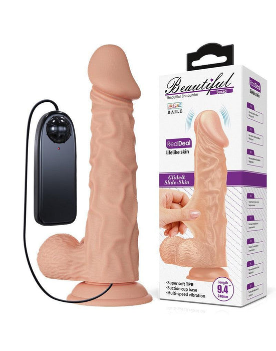 Pretty Love - Buraq - Dildo - Realistische Vibrerende Dildo - Lengte 24 cm - Met Afstandsbediening - Lichte Huidskleur - Geeft Levensechte Ervaring-Laced-up.nl