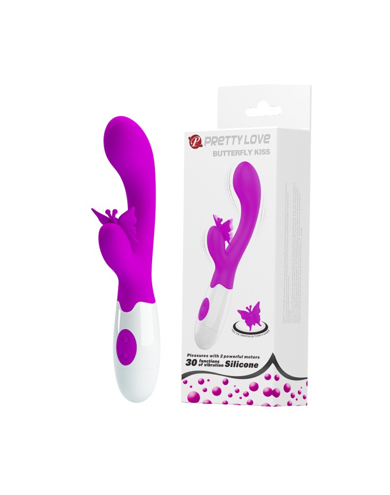 Pretty Love - Butterfly Kiss - Rabbit Vibrator - Tarzan Vibrator - Roze-Erotiekvoordeel.nl
