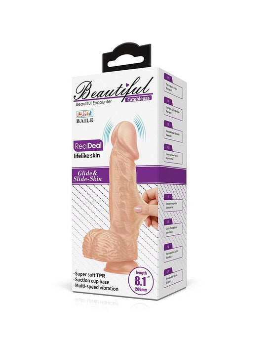 Pretty Love - Catoblepas - Realistische Vibrerende Dildo - Lengte 206 mm - Met Afstandsbediening - Lichte Huidskleur - Geeft Levensechte Ervaring-Laced-up.nl