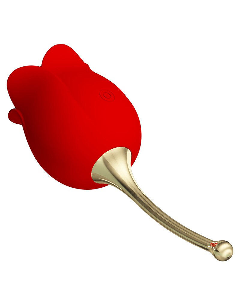 Pretty Love - Clitoris Vibrator Met likstimulator Rose Lover - Rood/Goud-Laced-up.nl