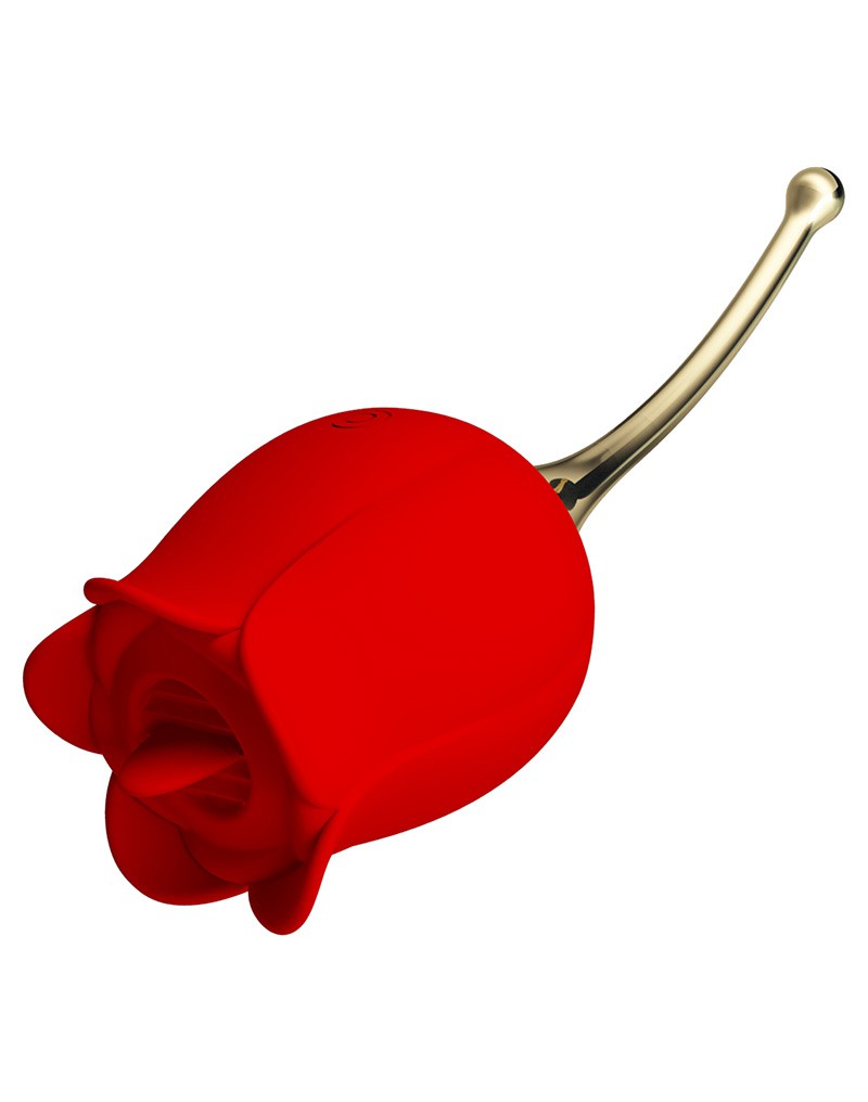 Pretty Love - Clitoris Vibrator Met likstimulator Rose Lover - Rood/Goud-Laced-up.nl