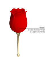 Pretty Love - Clitoris Vibrator Met likstimulator Rose Lover - Rood/Goud-Laced-up.nl