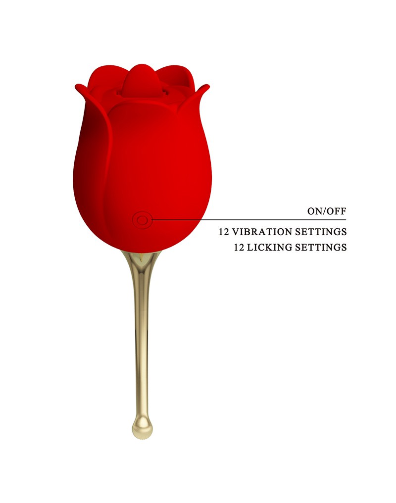 Pretty Love - Clitoris Vibrator Met likstimulator Rose Lover - Rood/Goud-Laced-up.nl