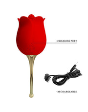 Pretty Love - Clitoris Vibrator Met likstimulator Rose Lover - Rood/Goud-Laced-up.nl